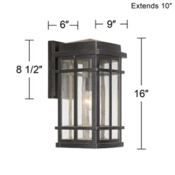 John Timberland Neri Mission Outdoor Wall Light Fixture Oil Rubbed Bronze 16" Clear Seedy Glass For Post Exterior Barn Deck House Porch Yard Patio -John Timberland Shop GUEST 935962df 9157 4dcd 9a36 88a918f460bb