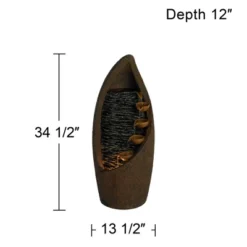 John Timberland Modern Rustic Outdoor Floor Water Fountain With Light LED 34 1/2" High Cascading For Yard Garden Patio Deck -John Timberland Shop GUEST 9440f790 a783 42f8 87cd 84f9612dd686