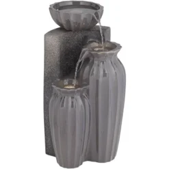 Three Bowls 26 1/2" High Large Modern Outdoor Decor Dark Gray Ceramic Floor Fountain With Light LED 3-Tier Outside Garden Patio Yard 13 Three Bowls 26 1/2" High Large Modern Outdoor Decor Dark Gray Ceramic Floor Fountain With Light LED 3-Tier Outside Garden Patio Yard -John Timberland Shop GUEST 947ec1f4 2f8c 4b5b bb91 c55333c5f9c8