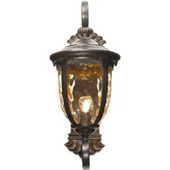 John Timberland Bellagio Vintage Rustic Outdoor Wall Light Fixture Veranda Bronze Dual Scroll Arm 24" Champagne Hammered Glass For Post Exterior Barn -John Timberland Shop GUEST 94e3eacd 2e38 4cb4 9432 d541d4c80db0