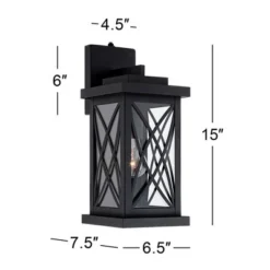 John Timberland Woodland Park Outdoor Wall Light Fixture Black Dusk To Dawn 15" Clear Glass For Post Exterior Barn Deck House Porch Yard Patio Home -John Timberland Shop GUEST 95280b98 bd64 4fa3 9f88 0f4f6bc9faf9