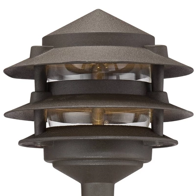 John Timberland Three-Tier Pagoda 11" High Bronze LED Landscape Path Light 2 John Timberland Three-Tier Pagoda 11" High Bronze LED Landscape Path Light - Image 2