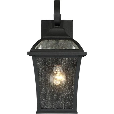 John Timberland Mosconi Rustic Outdoor Wall Lights Fixture Set Of 2 Textured Black 15" Clear Seedy Glass For Post Exterior Barn Deck House Porch Yard 4 John Timberland Mosconi Rustic Outdoor Wall Lights Fixture Set Of 2 Textured Black 15" Clear Seedy Glass For Post Exterior Barn Deck House Porch Yard - Image 4