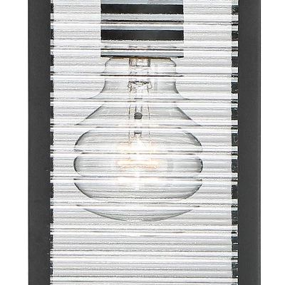 John Timberland Cameron Mission Outdoor Wall Light Fixture Textured Black Motion Sensor Dusk To Dawn 13 3/4" Clear Stripped Glass For Post Exterior 2 John Timberland Cameron Mission Outdoor Wall Light Fixture Textured Black Motion Sensor Dusk To Dawn 13 3/4" Clear Stripped Glass For Post Exterior - Image 2