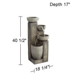 John Timberland Four Tier Rustic Cascading Outdoor Floor Water Fountain With LED Light 40 1/2" For Yard Garden Patio Home Deck Porch House Roof -John Timberland Shop GUEST 98bb5e2c ba21 47a2 b7ac 81565e507e05