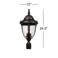 John Timberland Casa Sierra Vintage Rustic Post Light Bronze 24 1/2" Clear Seedy Glass Panels For Exterior Barn Deck House Porch Yard Patio Outside -John Timberland Shop GUEST 99a7a8a6 8b1d 4220 85f5 50b58f177db1