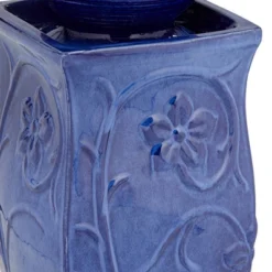 Periwinkle 29 1/4" High Large Zen Outdoor Decor Blue Ceramic Floor Fountain With Light LED Standing Outside Garden Patio Yard -John Timberland Shop GUEST 9a5baf73 eca9 4589 8412 1974017a35ef