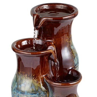 John Timberland Zen Indoor Tabletop Water Fountain 11 1/2" High Mediterranean Jar Cascading For Table Desk Office Home Bedroom 2 John Timberland Zen Indoor Tabletop Water Fountain 11 1/2" High Mediterranean Jar Cascading For Table Desk Office Home Bedroom - Image 2