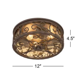 John Timberland Casa Seville Rustic Farmhouse Flush Mount Outdoor Ceiling Light Fixture Dark Walnut 4 1/2" Champagne Water Glass For Post Exterior -John Timberland Shop GUEST 9ae47e7f 6740 420f aaee f72fc6a8acb4
