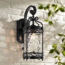 John Timberland Paseo Outdoor Vintage Wall Light Fixture Matte Black 19" Clear Hammered Glass For Post Exterior Barn Deck House Porch Yard Posts Patio -John Timberland Shop GUEST 9b3180b0 70b5 4d75 a8b2 a96f57ad6ca7