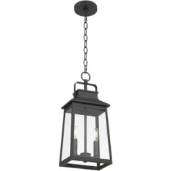 John Timberland Jubliee 19 1/4" High Modern Outdoor Pendant Light Fixture Ceiling Porch House Exterior 2-Light Hanging Black Metal Clear Glass Shade -John Timberland Shop GUEST 9c2af2ea 12ca 41ac 9efb 82e57d925bc2