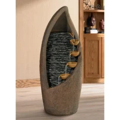 John Timberland Modern Rustic Outdoor Floor Water Fountain With Light LED 34 1/2" High Cascading For Yard Garden Patio Deck -John Timberland Shop GUEST 9d781511 acaf 48df 8543 85b6fffcbffb