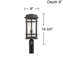 John Timberland Mission Outdoor Post Light Fixture Oil Rubbed Bronze 19 1/4" Clear Seedy Glass For Exterior Garden Yard Walkway -John Timberland Shop GUEST 9da6926a f666 4f5a 8bca 5cec64acde28