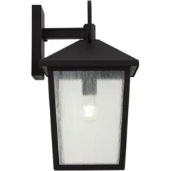 John Timberland Westmont 18" High Modern Outdoor Wall Light Fixture Mount Porch House Exterior Weatherproof Sand Black Aluminum Seeded Glass Shade -John Timberland Shop GUEST 9e212245 d2c2 45a6 8bf9 3819258687b1