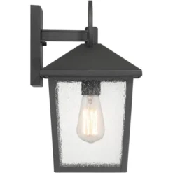 John Timberland Westmont 13 3/4" High Modern Outdoor Wall Light Fixture Mount Porch House Exterior Weatherproof Sand Black Aluminum Seeded Glass Shade -John Timberland Shop GUEST 9fe4b713 ffd2 4b9a 8f38 a9f5ce1cc199