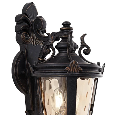 John Timberland Casa Marseille Rustic Outdoor Wall Light Fixture Valencia Bronze Scroll 21 3/4" Champagne Hammered Glass For Post Exterior Barn Deck 2 John Timberland Casa Marseille Rustic Outdoor Wall Light Fixture Valencia Bronze Scroll 21 3/4" Champagne Hammered Glass For Post Exterior Barn Deck - Image 2