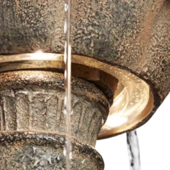 John Timberland Louvre Rustic 3 Tier Cascading Outdoor Floor Water Fountain With LED Light 44" For Yard Garden Patio Home Deck Porch Exterior Balcony -John Timberland Shop GUEST a05485a2 414d 4fdc bfc1 4edab59697bf