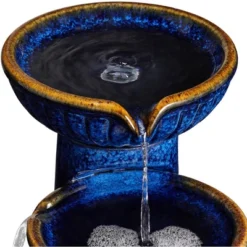 John Timberland Modern Outdoor Floor Water Fountain With Light LED 26 3/4" High Cascading Bowls For Yard Garden Patio Deck -John Timberland Shop GUEST a09f6125 571d 45a3 a539 3491d66bc1df