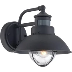 John Timberland Oberlin Rustic Farmhouse Outdoor Barn Light Fixture Black Dusk To Dawn Motion Sensor 9" Clear Seedy Glass For Exterior Deck House Yard -John Timberland Shop GUEST a0b2ecb8 7b4a 4569 b900 9079029ff3e5