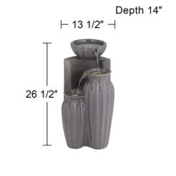 Three Bowls 26 1/2" High Large Modern Outdoor Decor Dark Gray Ceramic Floor Fountain With Light LED 3-Tier Outside Garden Patio Yard 11 Three Bowls 26 1/2" High Large Modern Outdoor Decor Dark Gray Ceramic Floor Fountain With Light LED 3-Tier Outside Garden Patio Yard -John Timberland Shop GUEST a1376e1f deb0 433b 8c67 92944c1af210