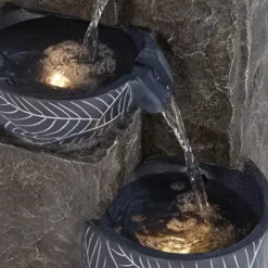 John Timberland Bali Rustic 4-Tier Cascading Bowls Outdoor Floor Water Fountain With LED Light 32 3/4" For Yard Garden Patio Home Deck -John Timberland Shop GUEST a171d35a 23de 41bc a138 83c6b4484afe