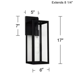 John Timberland Titan Modern Outdoor Wall Light Fixture Mystic Black 17" Clear Glass For Post Exterior Barn Deck House Porch Yard Patio Home Outside -John Timberland Shop GUEST a212f3d9 609b 4155 b0a2 64e96b7ce30d
