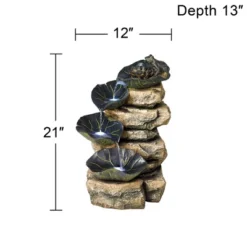John Timberland Frog And Four Lily Pad Rustic Cascading Outdoor Floor Water Fountain With LED Light 21" For Yard Garden Patio Home Deck Porch Exterior -John Timberland Shop GUEST a254e081 6ec0 4c3f 94a5 46a081a3149e