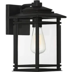 John Timberland North House Mission Outdoor Wall Light Fixture Matte Black Metal 12" Clear Glass Panels For Post Exterior Barn Deck House Porch Yard -John Timberland Shop GUEST a3020d5e 2bf4 462d b900 38afa8da6cba