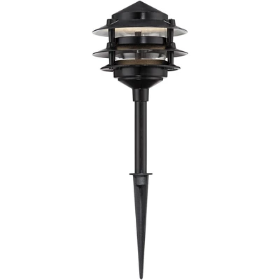 John Timberland Three-Tier Pagoda 11" High Black Modern LED Landscape Path Light 4 John Timberland Three-Tier Pagoda 11" High Black Modern LED Landscape Path Light - Image 4