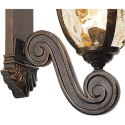 John Timberland Bellagio Vintage Rustic Outdoor Wall Light Fixture Veranda Bronze Dual Scroll Arm 24" Champagne Hammered Glass For Post Exterior Barn -John Timberland Shop GUEST a3974877 f024 4de5 b6b0 404090c7be36