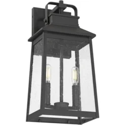 John Timberland Jubliee 17 1/4" High Modern Outdoor Wall Light Fixture Mount Porch House Exterior 2-Light Weatherproof Black Metal Clear Glass Shade -John Timberland Shop GUEST a3aec5dc 9a9d 4c90 a6db 7f76066bc8c9