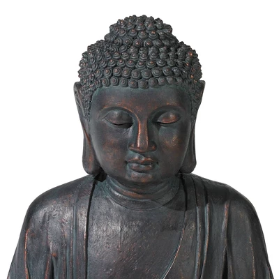 John Timberland Meditating Buddha Zen Bubbler Outdoor Water Fountain With LED Light 24" For Yard Garden Patio Home Deck Porch House Meditation Decor 2 John Timberland Meditating Buddha Zen Bubbler Outdoor Water Fountain With LED Light 24" For Yard Garden Patio Home Deck Porch House Meditation Decor - Image 2
