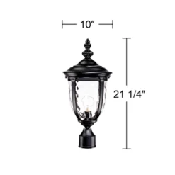 John Timberland Bellagio Vintage Rustic Outdoor Post Light Black 21" Clear Hammered Glass For Exterior Barn Deck Post Light House Porch Yard Patio -John Timberland Shop GUEST a50ce2b4 49fd 4c9b 8be1 baebd635c03d