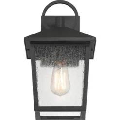 John Timberland Westmont 13 3/4" High Modern Outdoor Wall Light Fixture Mount Porch House Exterior Weatherproof Sand Black Aluminum Seeded Glass Shade -John Timberland Shop GUEST a52382c8 8b8f 4133 a993 c0defbea8381