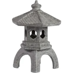 John Timberland Pagoda Statue Sculpture Garden Decor Indoor Outdoor Front Porch Patio Yard Outside Home Balcony Old Faux Stone Finish 16 1/2" Tall -John Timberland Shop GUEST a56695ec 3ab0 402e 9f27 02b797e5722b