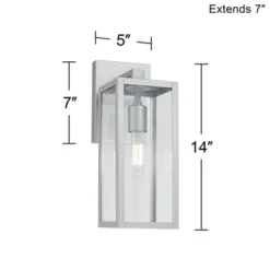 John Timberland Titan Modern Outdoor Wall Light Fixture Silver Metal Rectangular Frame 14" Clear Glass For Post Exterior Barn Deck House -John Timberland Shop GUEST a5e19e94 f5bd 42d3 b430 956d28b9aa8b
