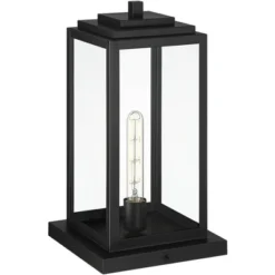 John Timberland Modern Outdoor Pier Mount Light Matte Black 17" Clear Glass Shade For Post Exterior Barn Deck House Porch Yard -John Timberland Shop GUEST a6394d74 e030 4d25 9574 e35b0ed1d72a