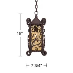 John Timberland Casa Seville Vintage Rustic Outdoor Hanging Light Dark Walnut Scroll 15" Champagne Water Glass For Post Exterior Barn Deck House Porch -John Timberland Shop GUEST a6398679 a235 4731 9175 56482bdec328