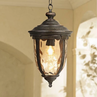 John Timberland Bellagio Rustic Outdoor Hanging Light Bronze 18" Champagne Hammered Glass Damp Rated For Post Exterior Barn Deck House Porch Patio 1 John Timberland Bellagio Rustic Outdoor Hanging Light Bronze 18" Champagne Hammered Glass Damp Rated For Post Exterior Barn Deck House Porch Patio