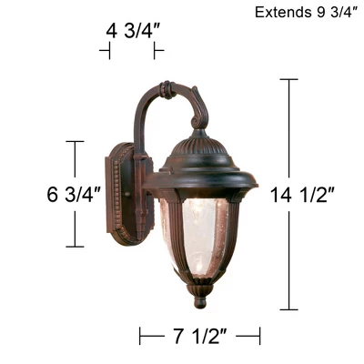 John Timberland Casa Sierra Rustic Vintage Outdoor Wall Light Fixture Bronze Downbridge 14 1/2" Clear Seedy Glass For Post Exterior Barn Deck House 2 John Timberland Casa Sierra Rustic Vintage Outdoor Wall Light Fixture Bronze Downbridge 14 1/2" Clear Seedy Glass For Post Exterior Barn Deck House - Image 2