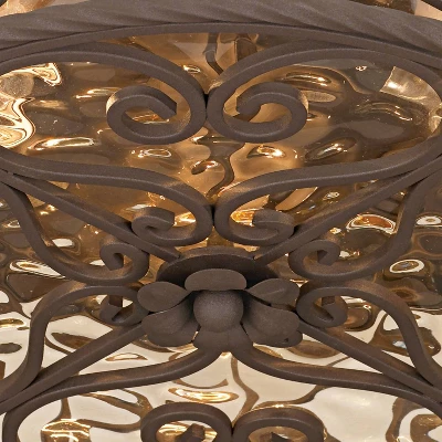 John Timberland Casa Seville Rustic Farmhouse Flush Mount Outdoor Ceiling Light Fixture Dark Walnut 5" Champagne Water Glass For Post Exterior Barn 3 John Timberland Casa Seville Rustic Farmhouse Flush Mount Outdoor Ceiling Light Fixture Dark Walnut 5" Champagne Water Glass For Post Exterior Barn - Image 3