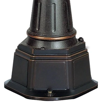 John Timberland Mediterranean Outdoor Post Light Street Lantern 3 Light Veranda Bronze 100" Clear Hammered Glass For Exterior Yard 3 John Timberland Mediterranean Outdoor Post Light Street Lantern 3 Light Veranda Bronze 100" Clear Hammered Glass For Exterior Yard - Image 3