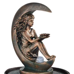 John Timberland Crescent Moon Modern Bubbler Outdoor Floor Water Fountain With LED Light 34" For Yard Garden Patio Home Deck Porch Exterior Balcony -John Timberland Shop GUEST a8015007 2823 4596 8acf 8b4755981f6a