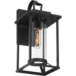 John Timberland Frederick 15 1/2" High Industrial Outdoor Wall Light Fixture Mount Porch House Weatherproof Sand Black Finish Metal Clear Glass Shade 14 John Timberland Frederick 15 1/2" High Industrial Outdoor Wall Light Fixture Mount Porch House Weatherproof Sand Black Finish Metal Clear Glass Shade -John Timberland Shop GUEST a8075576 b9fd 4469 a538 3557f4fb2735