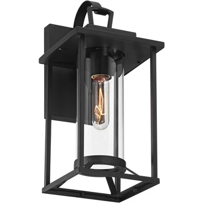 John Timberland Frederick 15 1/2" High Industrial Outdoor Wall Light Fixture Mount Porch House Weatherproof Sand Black Finish Metal Clear Glass Shade 6 John Timberland Frederick 15 1/2" High Industrial Outdoor Wall Light Fixture Mount Porch House Weatherproof Sand Black Finish Metal Clear Glass Shade - Image 6