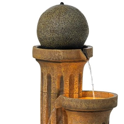 John Timberland Sphere Jugs And Column Rustic Cascading Outdoor Floor Water Fountain With LED Light 50" For Yard Garden Patio Home Deck Porch House 3 John Timberland Sphere Jugs And Column Rustic Cascading Outdoor Floor Water Fountain With LED Light 50" For Yard Garden Patio Home Deck Porch House - Image 3