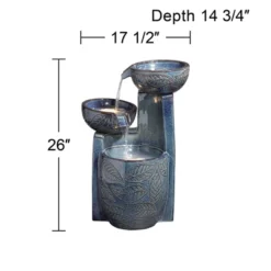 John Timberland Summer Leaves Cascading Bowls Modern Outdoor Floor Water Fountain With LED Light 26" For Yard Garden Patio Deck Porch House Exterior -John Timberland Shop GUEST a9c34ca8 062d 4a9a b1ad 9685f2722465