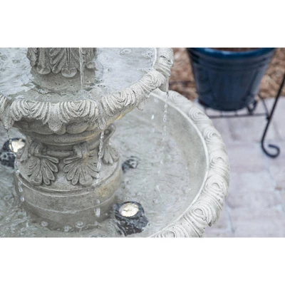 Ibiza 46" High Large Italian Outdoor Decor Sand Stone Floor Fountain With Light LED 3-Tier Outside Garden Patio Yard Backyard 8 Ibiza 46" High Large Italian Outdoor Decor Sand Stone Floor Fountain With Light LED 3-Tier Outside Garden Patio Yard Backyard - Image 8