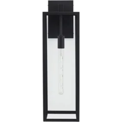 John Timberland Modern Industrial Outdoor Wall Light Fixture Mystic Black 27" Clear Glass Panels For Exterior Barn Deck House Porch Yard Patio Garage -John Timberland Shop GUEST ab556d87 7ff2 4e3c 8f4d 52cc72d2b5a2