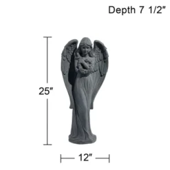 John Timberland Standing Angel Statue Sculpture English Decor Indoor Outdoor Garden Front Porch Patio Yard Outside Faux Greystone Ceramic 25" Tall -John Timberland Shop GUEST ab9e584c 6cd9 4726 9a94 48bd08db1d3d